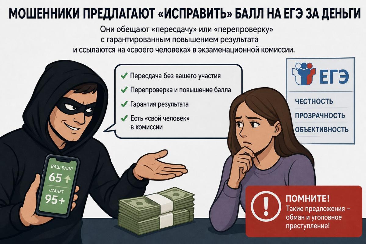 В Пермском крае аферисты охотятся на выпускников, обещая за деньги увеличить балл, полученный на ЕГЭ