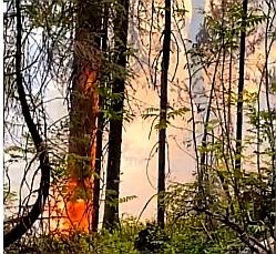 В районе природной достопримечательности Усьвинские Столбы горит лес