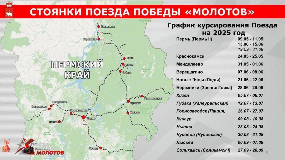 Поезд Победы задержится в Губахе на два дня