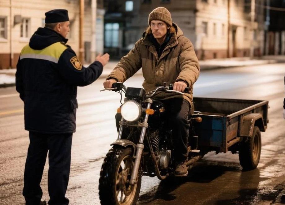 Мужчину, управлявшего мотоблоком в нетрезвом виде, задержали сотрудники полиции