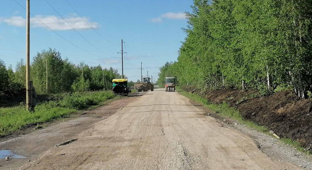 В Кизеловском округе начался ремонт дороги от Центрального Коспаша до Белого споя