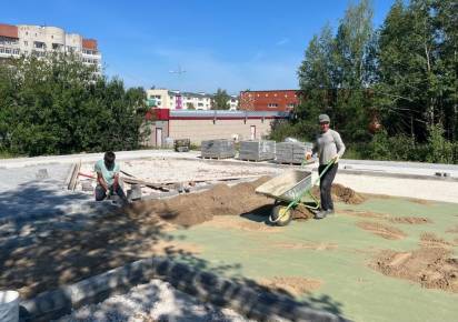 В Губахинском округе строится ещё один сквер