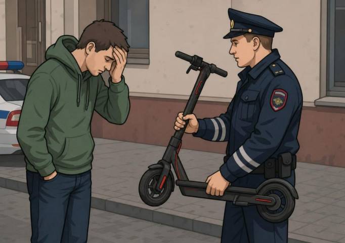 За повторное управление в состоянии опьчнения у жителя КУБа конфисковали самокат